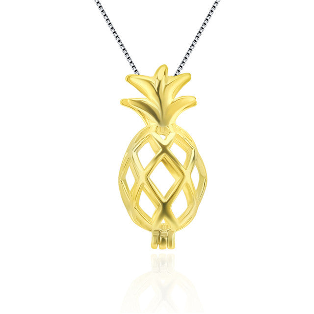 Gold Sterling Silver Pineapple Pendant