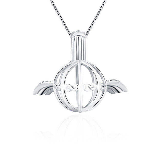 Sterling Silver Winged Ball Pendant