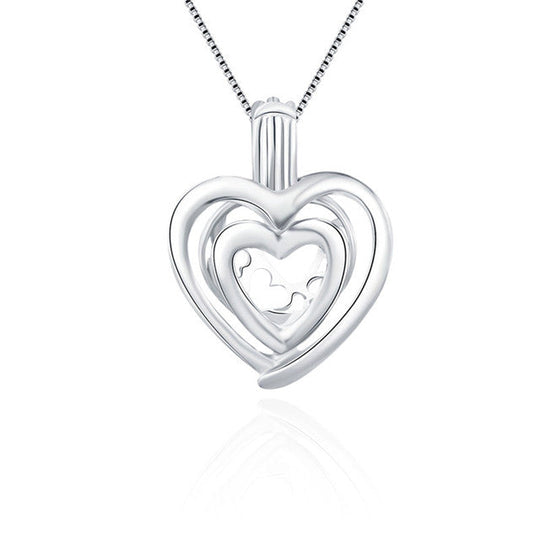 Sterling Silver Large Heart  Pendant