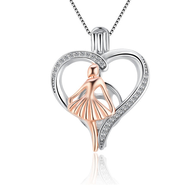 Dancer Rose Gold and Sterling Silver Pendant