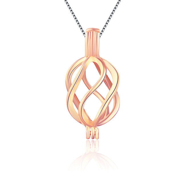Sterling Silver Rose Gold Spiral Pendant