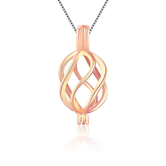Sterling Silver Rose Gold Spiral Pendant