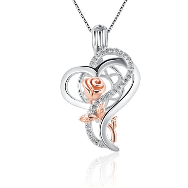 Sterling Silver Rose Gold Heart Pendant