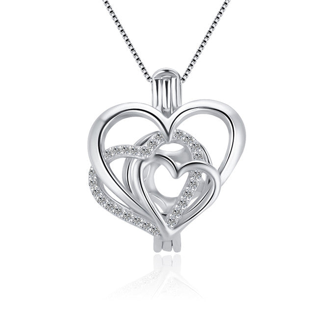 Sterling Silver Three Hearts As One Pendant