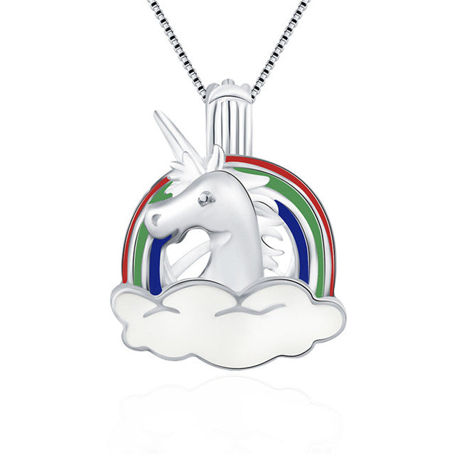 Sterling Silver Unicorn Rainbow Pendant