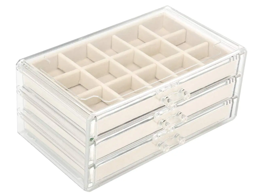 Small Display Jewelry Storage, Cream